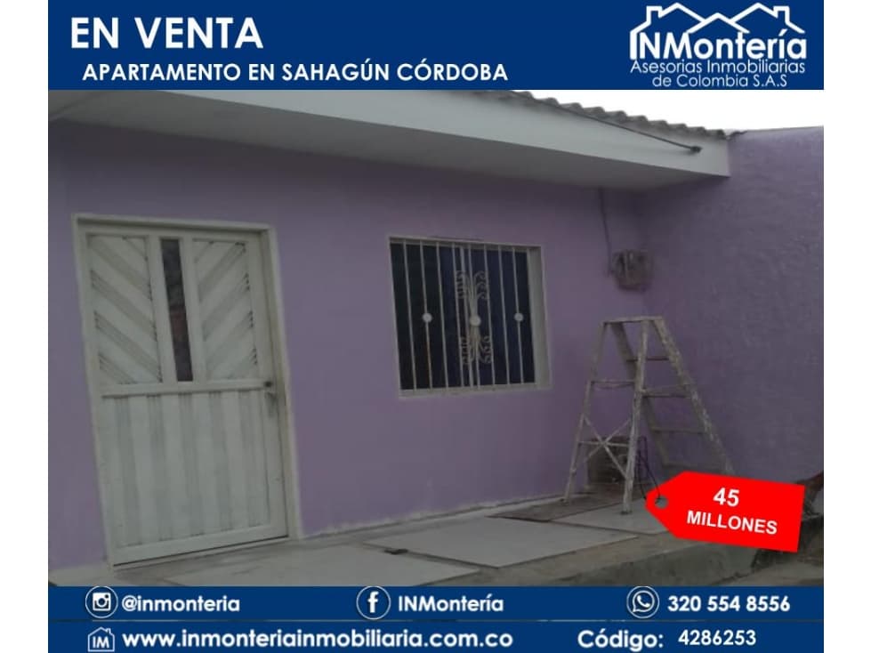SE VENDE APARTAMENTO EN SAHAGUN CORDOBA - 1