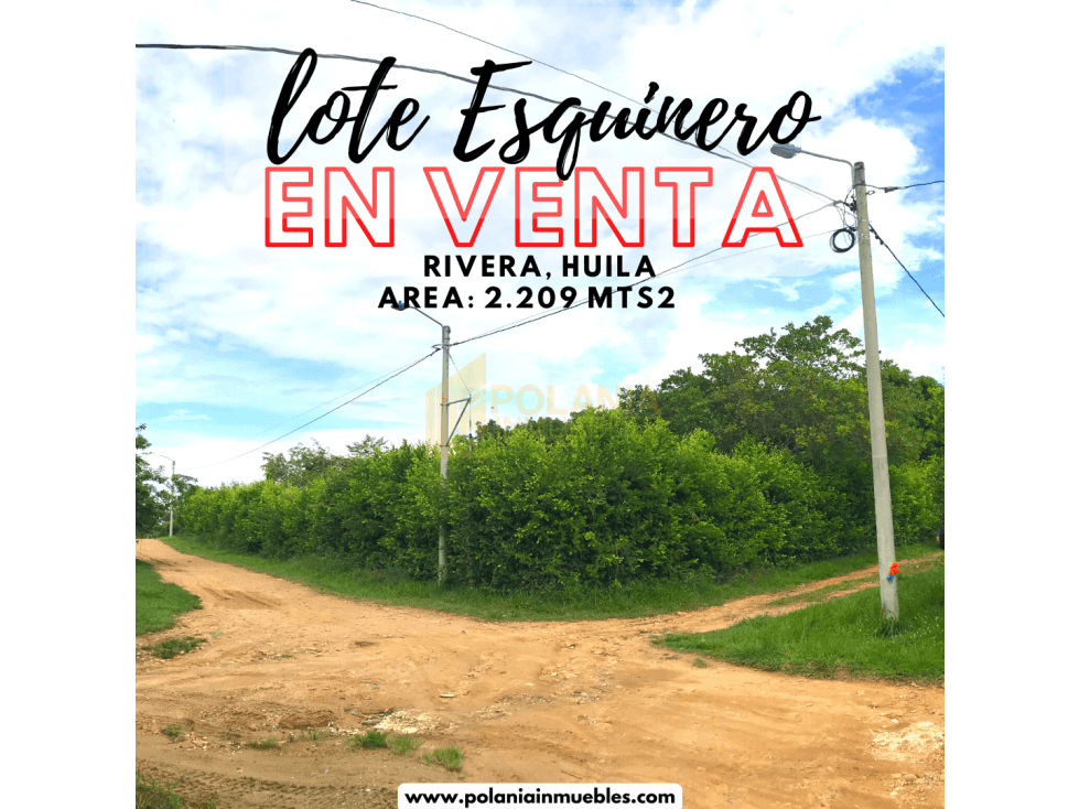 Venta de lote en los Ocobos - Rivera, Huila - 1