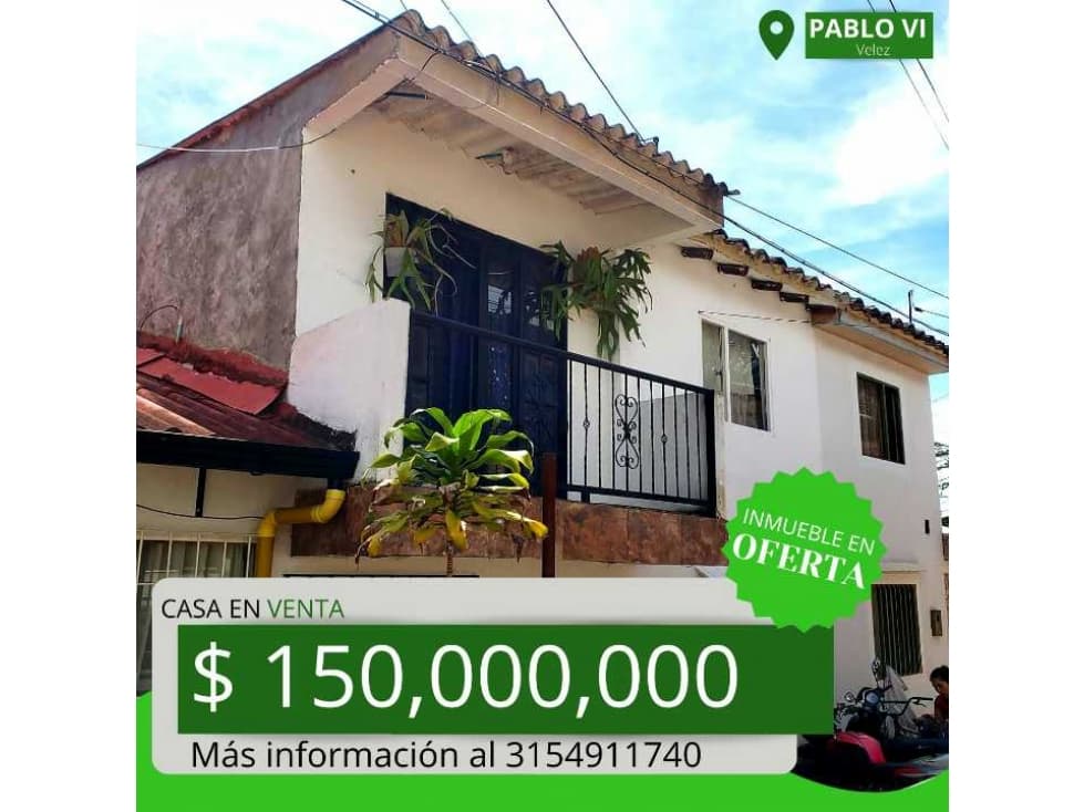 Casa en oferta en velez santander zona de alta valorización - 1
