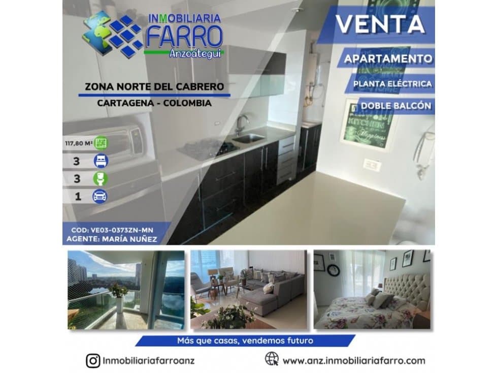 EN VENTA APARTAMENTO EN CARTAGENA COLOMBIA VE03-0373ZN-MN - 1