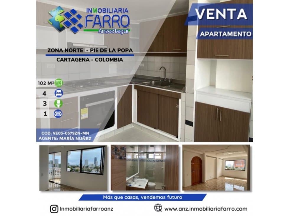 EN VENTA APARTAMENTO ZONA NORTE CARTAGENA VE03-0379ZN-MN - 1