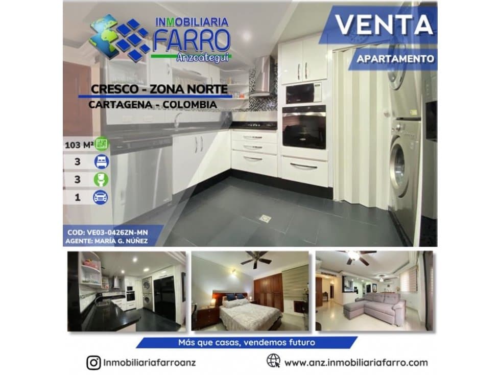 EN VENTA APARTAMENTO ZONA NORTE CARTAGENA VE03-0426ZN-MN - 1